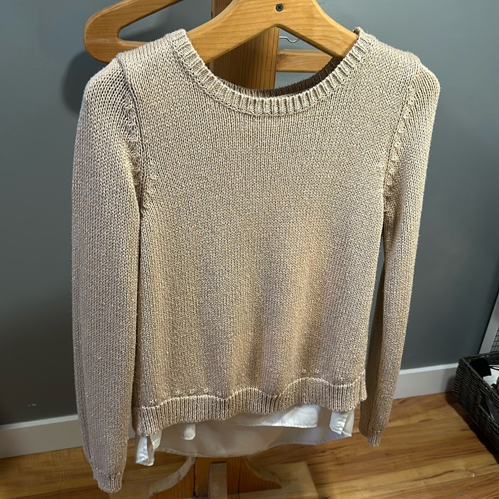 F&F 🌸END OF SEASON PRICE🌸 Dusty Rose sweater with silver fleck and lined sz 12